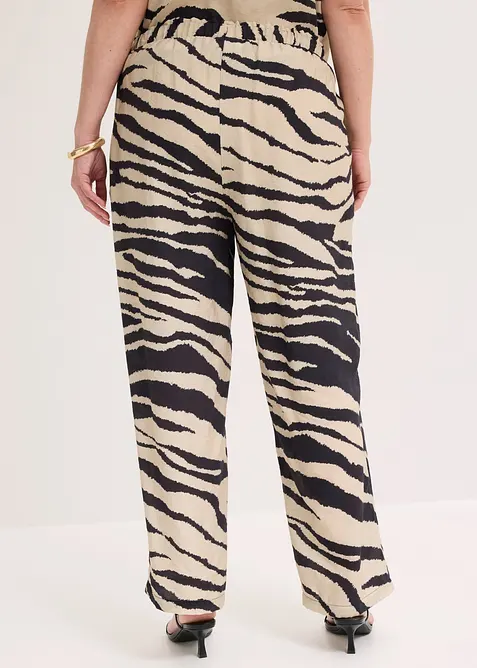 Pantalon palazzo fluide en viscose m&eacute;lang&eacute;e, bonprix