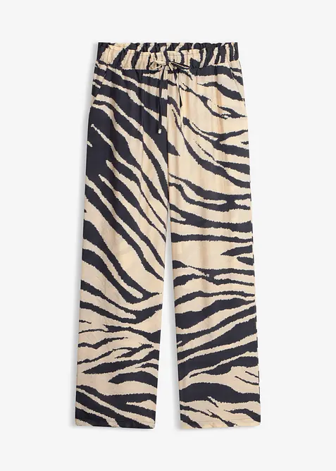 Pantalon palazzo fluide en viscose m&eacute;lang&eacute;e, bonprix