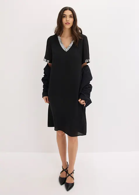 Chiffonkleid mit Pailletten, bonprix