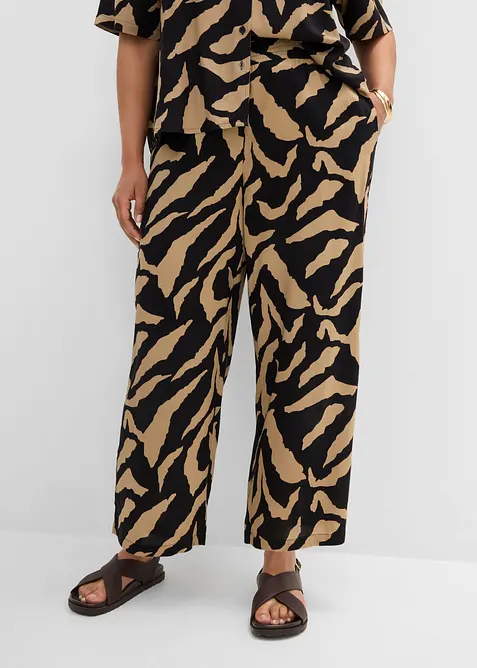 Pantalon large &agrave; pinces, bonprix