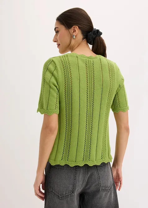 T-shirt en maille &agrave; d&eacute;collet&eacute; plongeant, bonprix