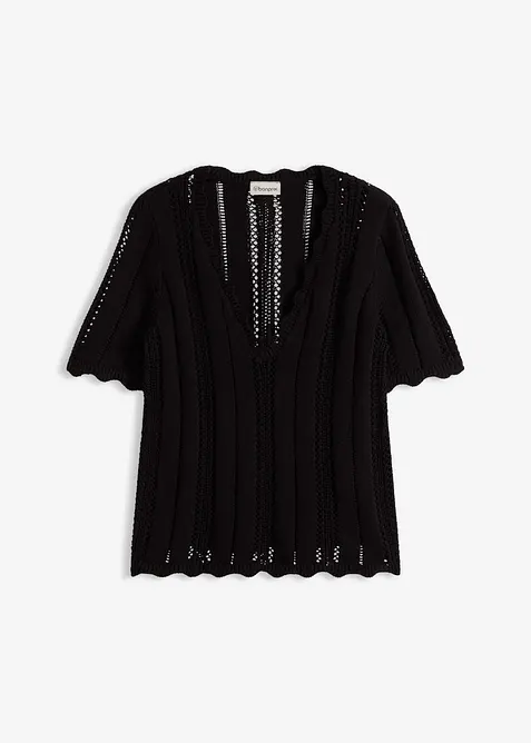 Strickshirt mit tiefem Ausschnitt, bonprix