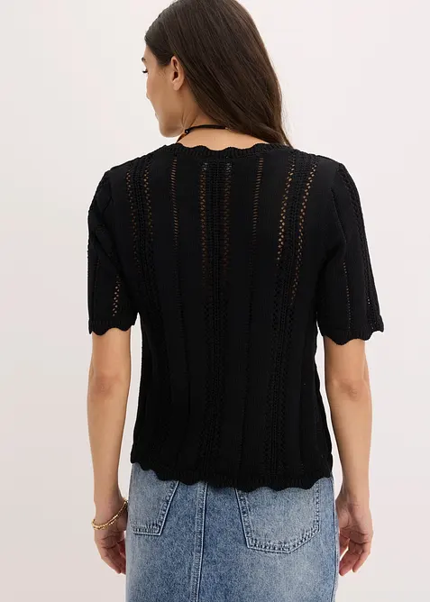 Strickshirt mit tiefem Ausschnitt, bonprix