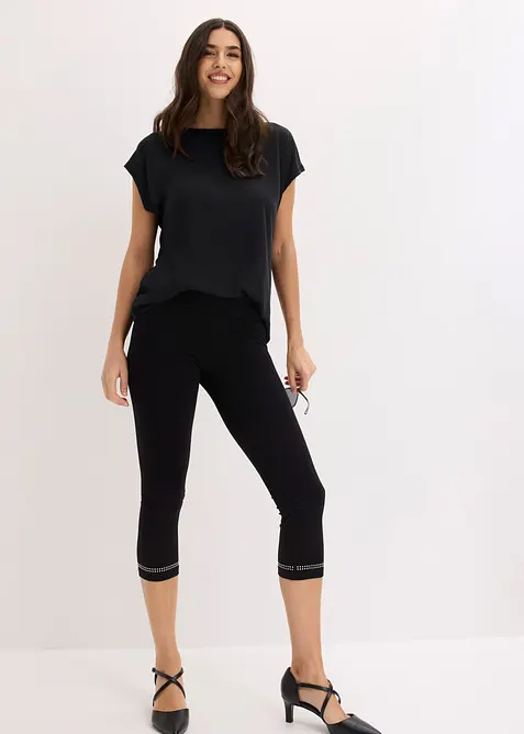 Capri-Leggings mit Glitzer, (2er-Pack), bonprix