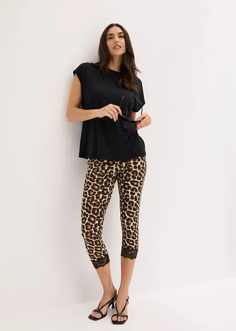 Legging corsaire &agrave; dentelle, bonprix
