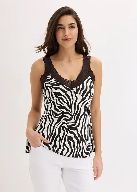 Top &agrave; empi&egrave;cement en dentelle et crochet, bonprix