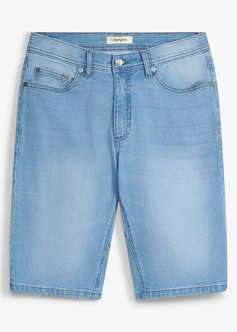 Lot de 2 bermudas regular en jean extensible, entrejambe renforc&eacute;, bonprix