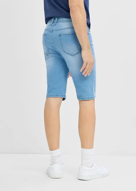 Lot de 2 bermudas regular en jean extensible, entrejambe renforc&eacute;, bonprix