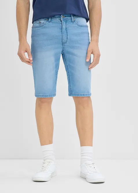 Lot de 2 bermudas regular en jean extensible, entrejambe renforc&eacute;, bonprix