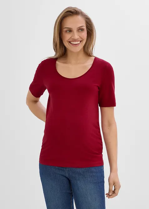 Umstandsshirts mit tiefem Rundhalsausschnitt (2er Pack), bonprix