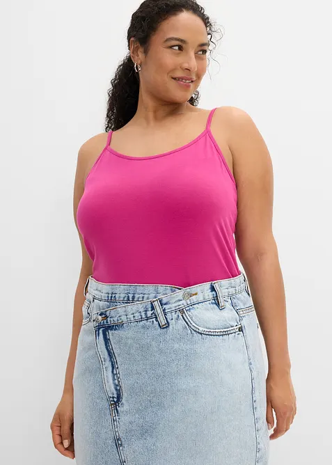 Lot de 6 tops &agrave; fines bretelles r&eacute;glables, bonprix
