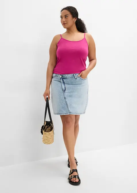 Lot de 6 tops &agrave; fines bretelles r&eacute;glables, bonprix