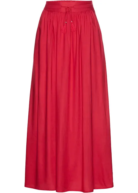 Jupe longue en viscose avec taille &eacute;lastique et lien &agrave; nouer, bonprix