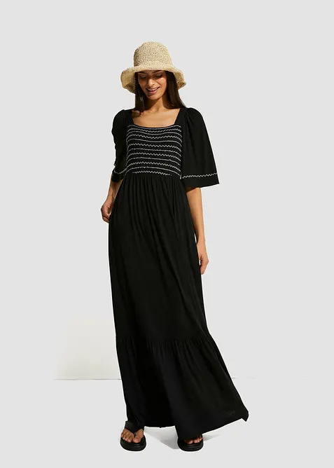 Robe longue et fluide en viscose extensible, bonprix