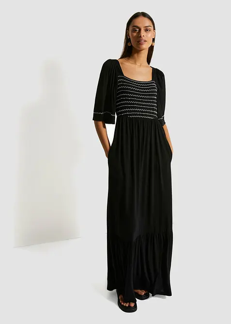 Robe longue et fluide en viscose extensible, bonprix