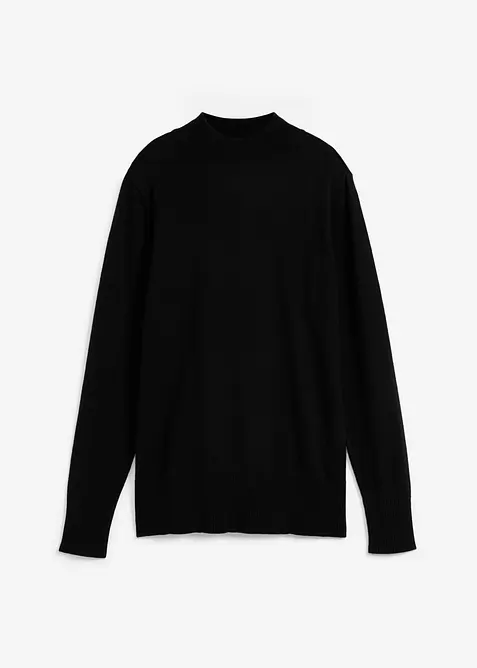 Basic Pullover mit Stehkragen mit recycelter Baumwolle, bonprix
