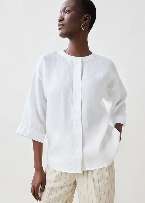 Oversize-Bluse aus reinem Leinen, bonprix