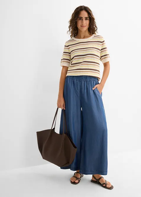 Palazzo-Hose mit Seitenschlitz, 7/8 L&auml;nge, bonprix
