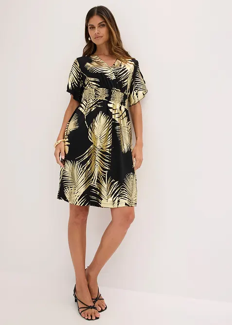 Jerseykleid mit Gold-Druck, bonprix