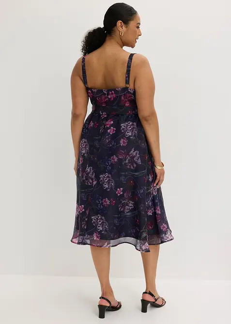 Midikleid aus zartem T&uuml;ll mit Bindeband, bonprix
