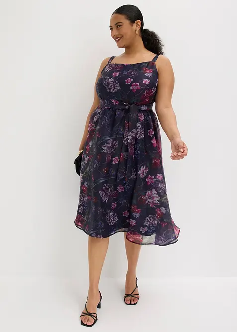 Midikleid aus zartem T&uuml;ll mit Bindeband, bonprix
