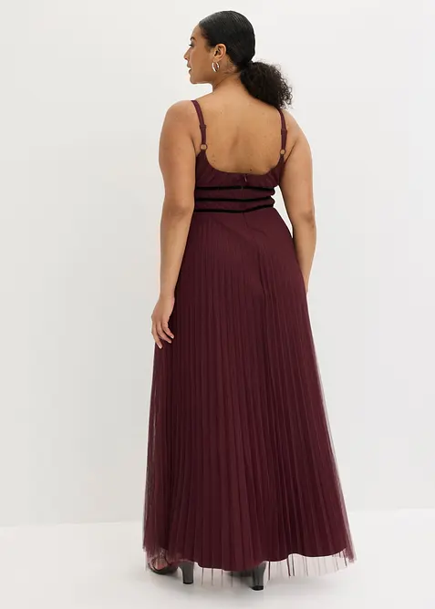 Abendkleid aus zartem T&uuml;ll mit Plisse&eacute;, bonprix