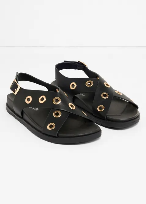 Sandales &agrave; &oelig;illets, bonprix