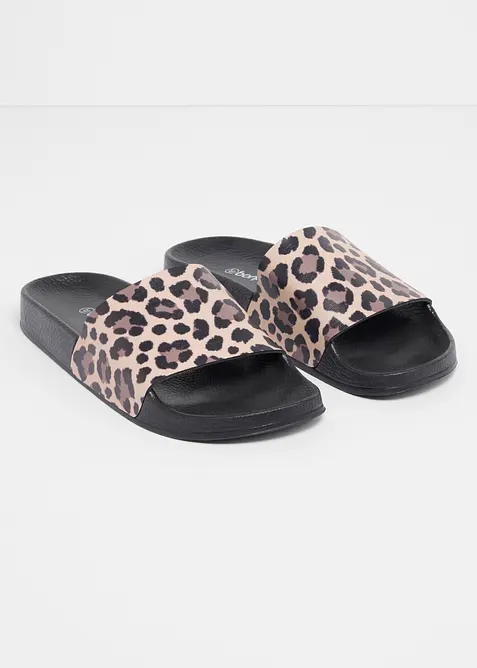 Mules &agrave; motif animalier, bonprix