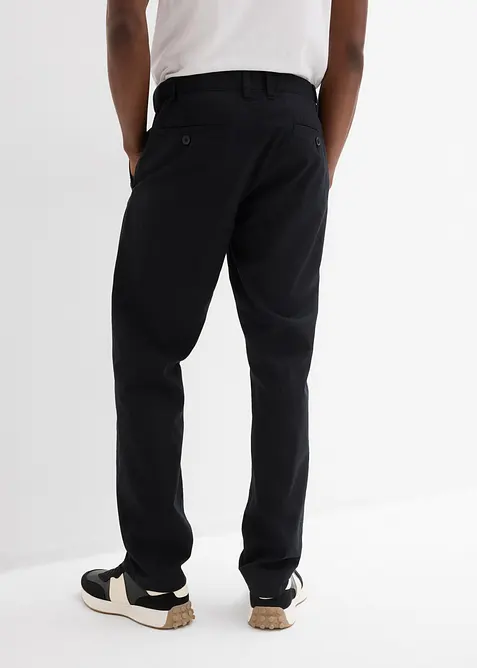 Pantalon chino regular en lin m&eacute;lang&eacute;, droit, bonprix