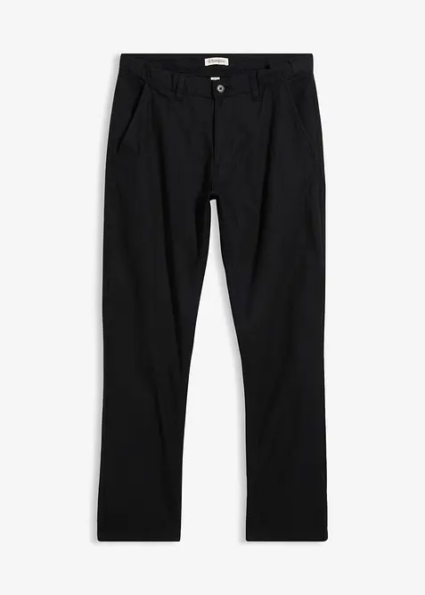 Pantalon chino regular en lin m&eacute;lang&eacute;, droit, bonprix