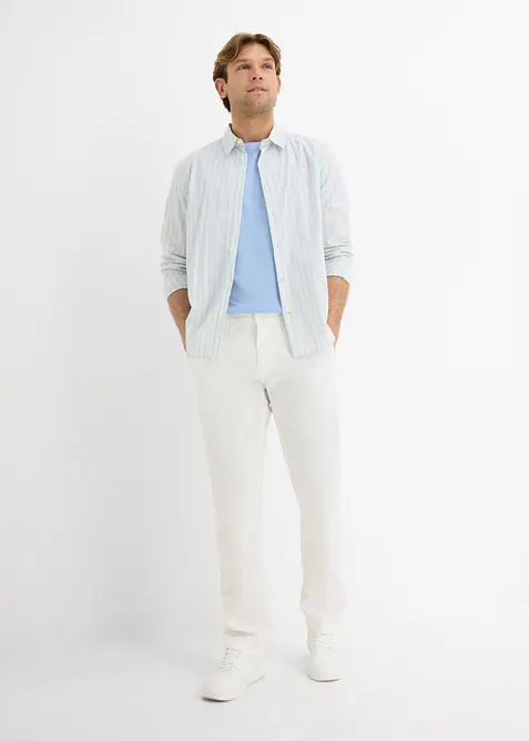 Chinohose aus Leinen-Mix in Regular Fit, bonprix
