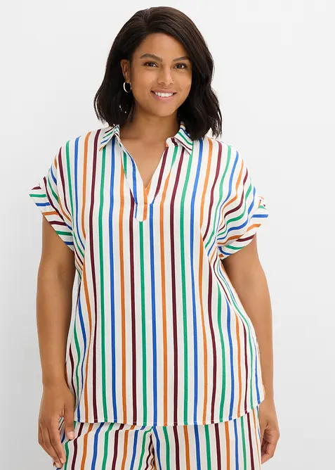 Blouse manches courtes en viscose m&eacute;lang&eacute;e, bonprix