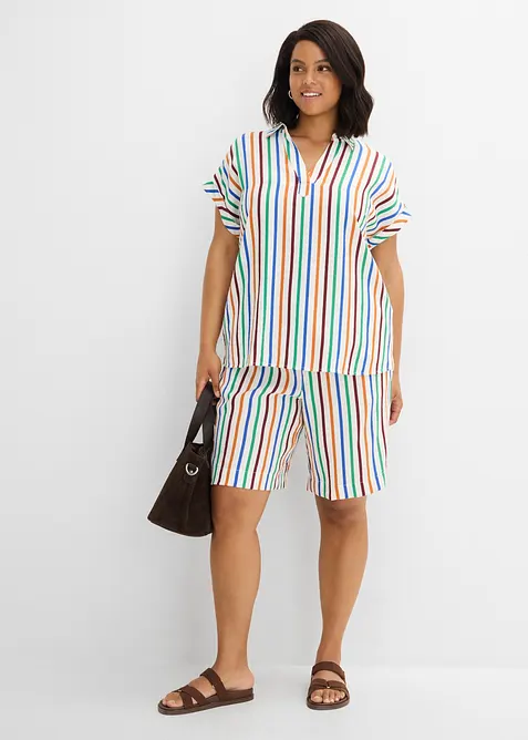 Blouse manches courtes en viscose m&eacute;lang&eacute;e, bonprix