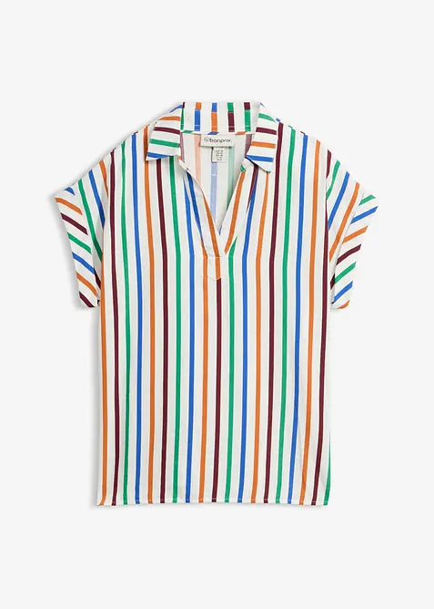 Blouse manches courtes en viscose m&eacute;lang&eacute;e, bonprix