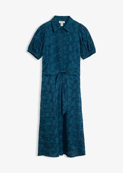 Robe chemise en broderie anglaise, 100% coton, bonprix