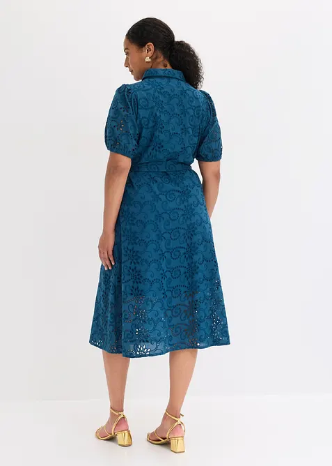 Robe chemise en broderie anglaise, 100% coton, bonprix