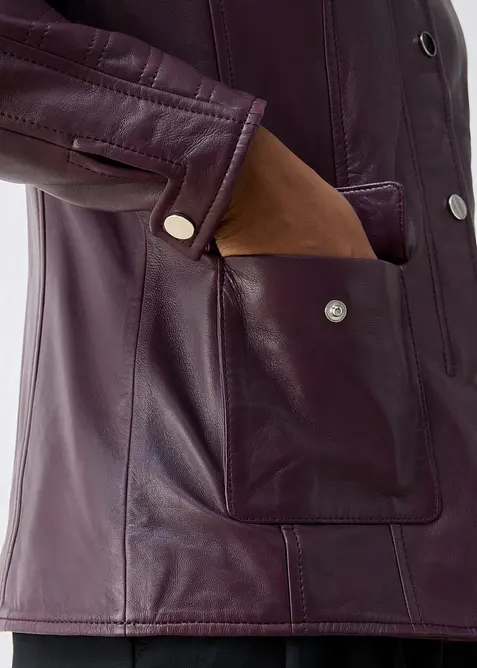 Veste en cuir nappa d&rsquo;agneau, bonprix
