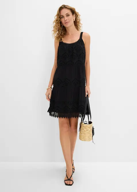 Tr&auml;gerkleid aus Viskose mit Spitze, bonprix