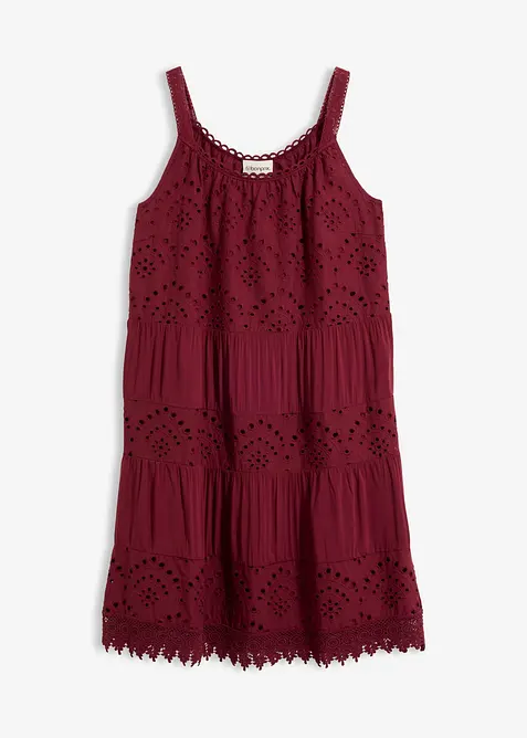 Robe &agrave; fines bretelles en viscose avec dentelle, bonprix