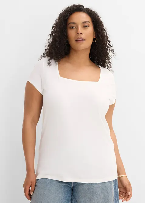 Kurzarmshirt mit Karree-Ausschnitt, bonprix