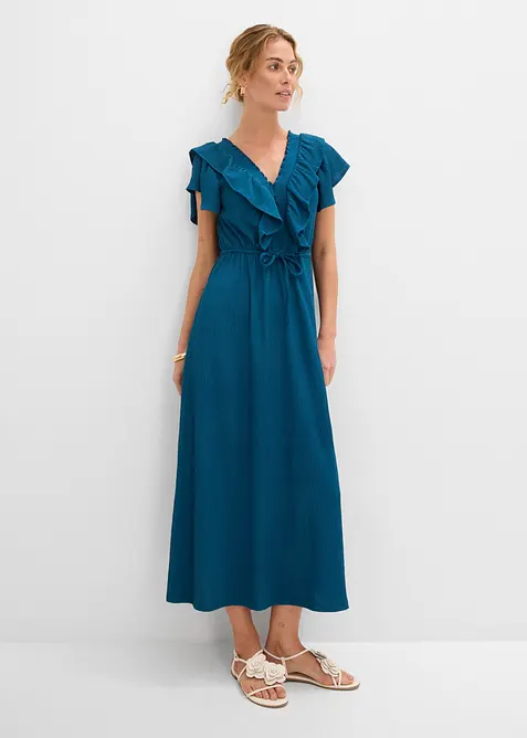 Robe longue &agrave; volants, bonprix