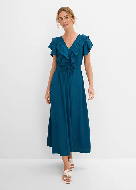 Robe longue &agrave; volants, bonprix