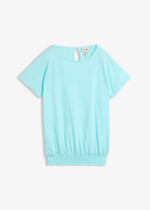 T-shirt en fil flamm&eacute; avec base smock&eacute;e, bonprix
