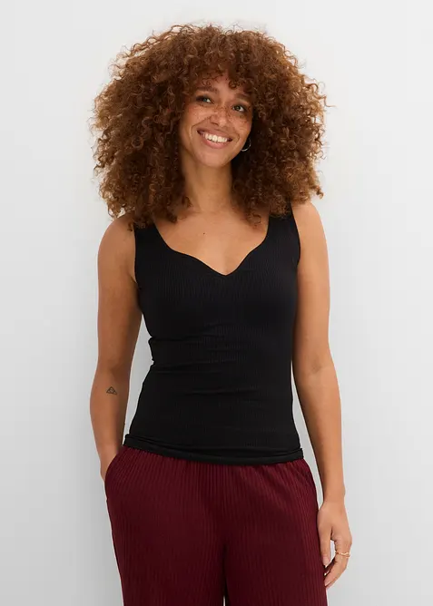 Ripp-Top aus softer Viskose, bonprix