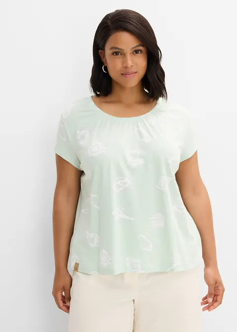 T-shirt imprim&eacute; &agrave; col rond en coton, bonprix