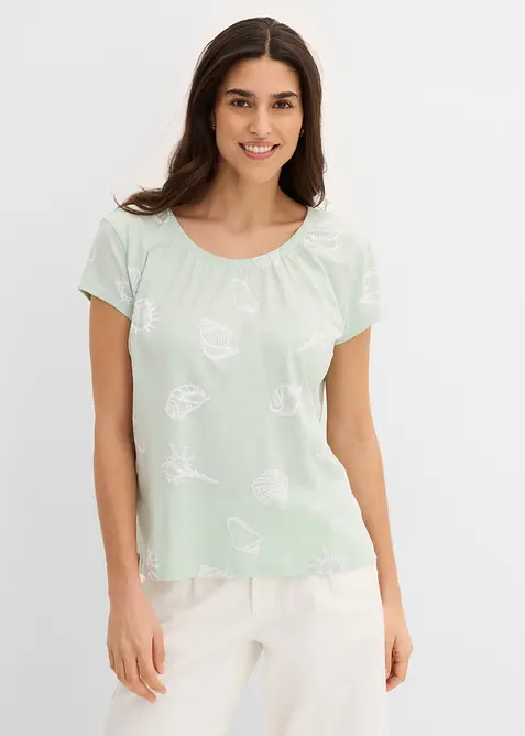 Bedrucktes Shirt mit Rundhalsausschnitt aus Bio-Baumwolle, bonprix