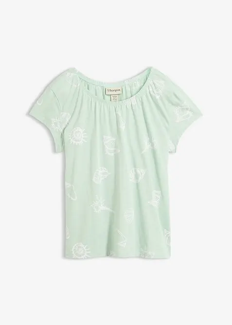 T-shirt imprim&eacute; &agrave; col rond en coton, bonprix
