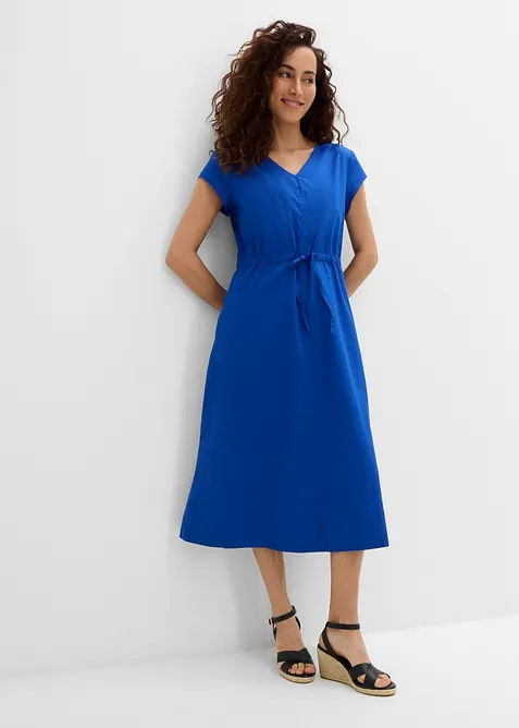 Baumwoll-Popeline- Kleid mit variablem Zugband, bonprix