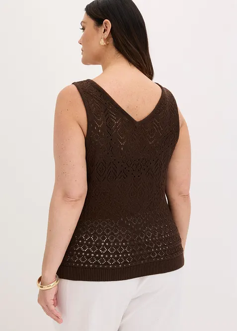 Top en maille ajour&eacute;e, bonprix