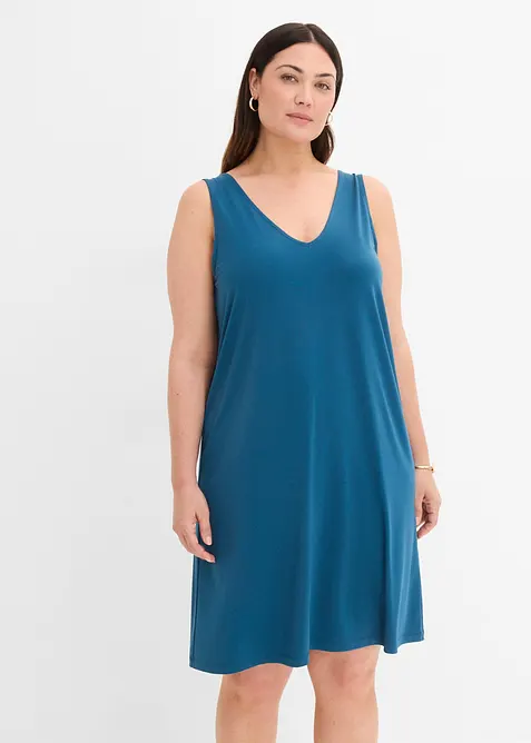 Robe d&eacute;bardeur fluide &agrave; col V, bonprix